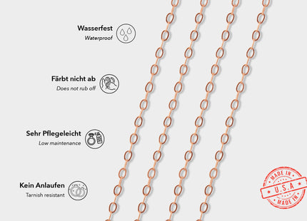 Flache Ankerkette 1,3 x 1,8 mm 14K Rosé Gold Filled - albrechtgold