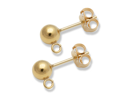 5 mm Kugelohrstecker mit Ring - 14K Gold Filled - albrechtgold