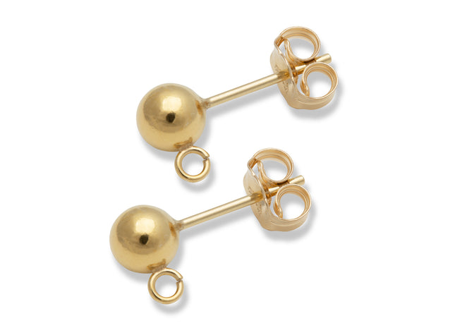 5 mm Kugelohrstecker mit Ring - 14K Gold Filled - albrechtgold