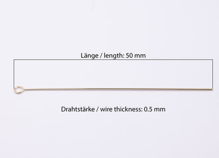 Ösenstift 50 mm x 0,5 mm 14K Gold Filled - albrechtgold