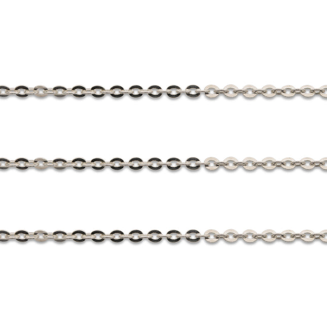 Flache Ankerkette 1,3 x 1,7mm 925 Silber - Meterware - albrechtgold