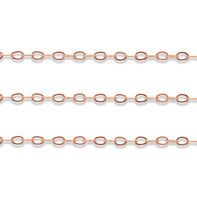 Flache Ankerkette 1,3 x 1,8 mm 14K Rosé Gold Filled - albrechtgold