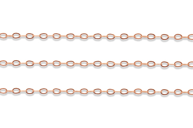 Flache Ankerkette 1,3 x 1,8 mm 14K Rosé Gold Filled - albrechtgold